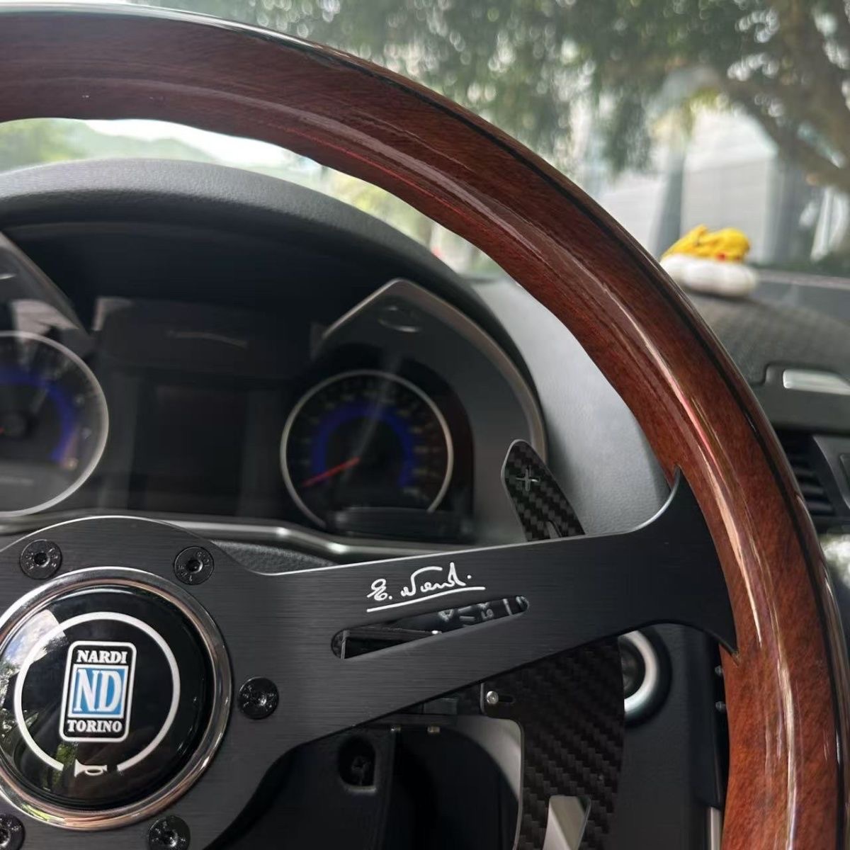 14inch ND Racing Modified Universal Classic Imitation Wood Beidouxing Langdi Jetta Pusan Retro Solid Wood Steering Wheel