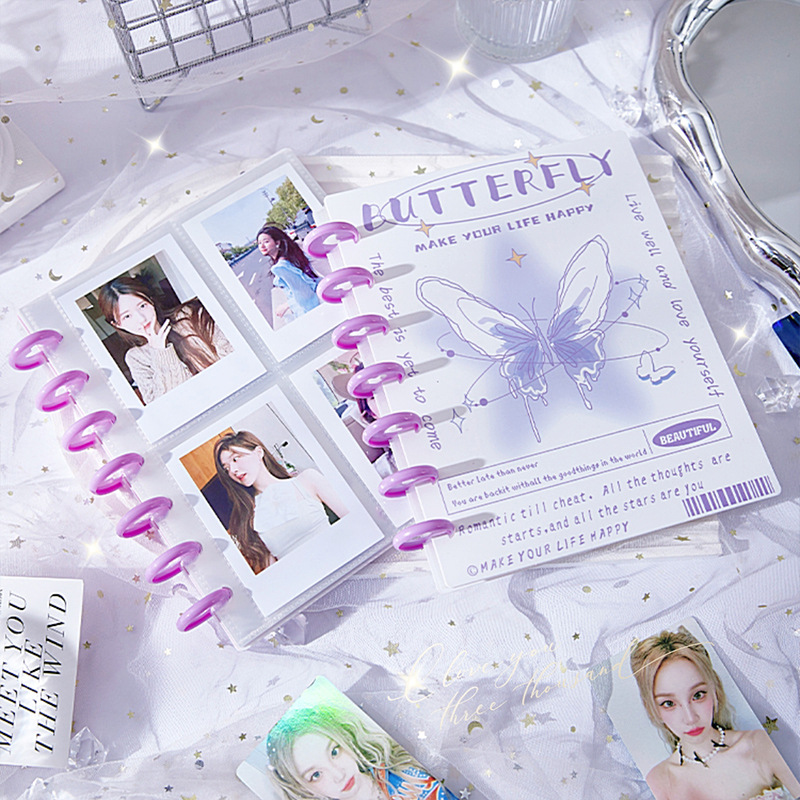 Papaya de alto valor de cara cuatro cuadrados de hongos de botón de tarjeta de almacenamiento de gran capacidad de 3 pulgadas tarjeta pequeña foto álbum de fotos