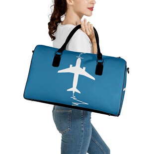 Men's and women's portable travel leather plane creative printing leisure personality fashion Four Seasons universal washable large capacity