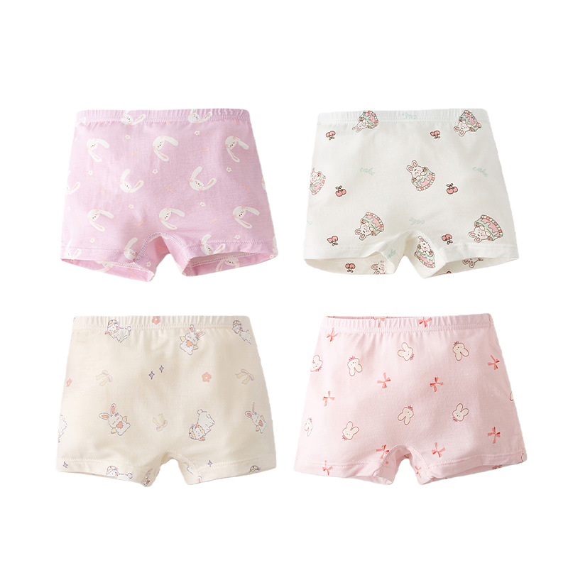 面包兔10A莫代尔儿童内裤2026新款卡通男童女童平角四角内裤