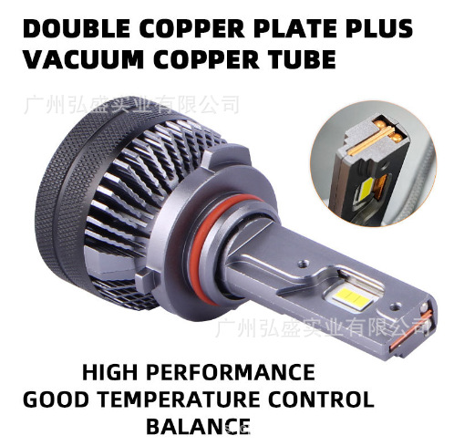 Tcyato Cross-Border Exclusive Supply T50 Single-Sided Dual Copper Tube 55W Decoding Car Led Headlight Bulb Ultra-Bright Strong Light