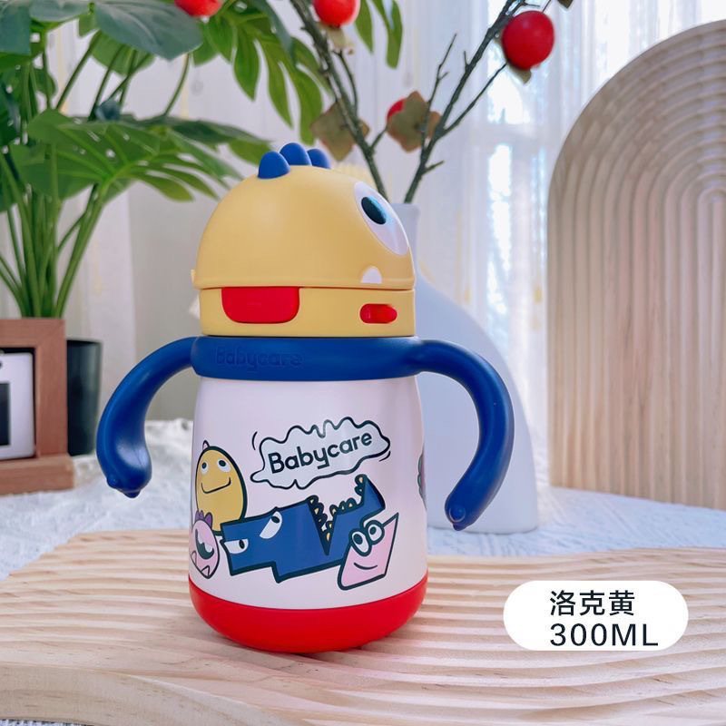 ベビーケア恐竜断熱カップ bc 幼児断熱水カップ学習ドリンクカップベビーポータブルステンレス鋼ストローカップ|undefined