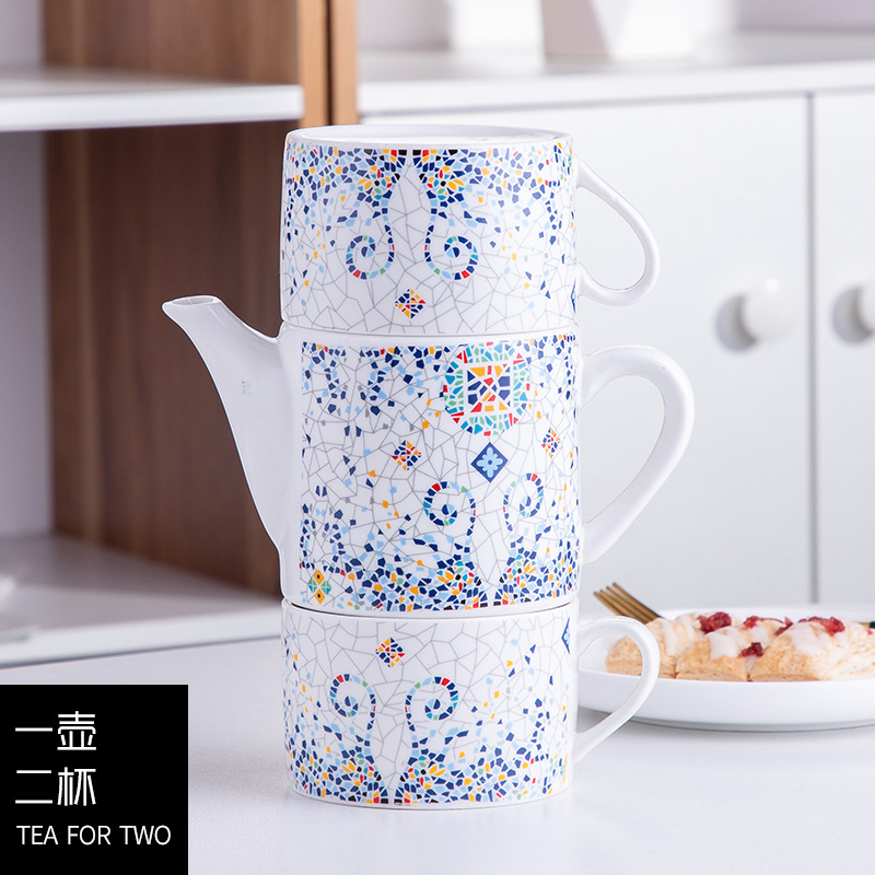 Té DE LA TARDE taza pequeña mano fresca regalo hogar taza de agua de estilo europeo de cerámica flor tetera traje con filtro de té compartimiento