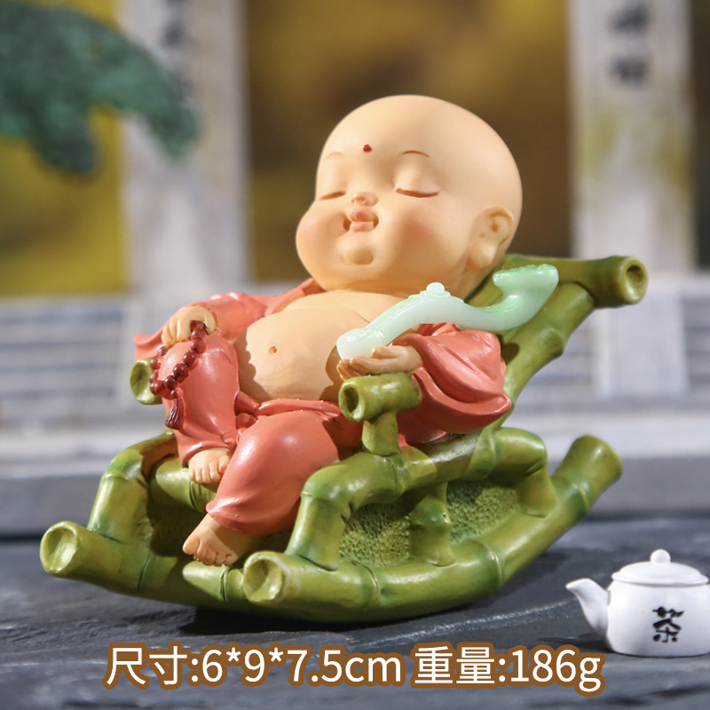 小弥勒置物ホームオフィス創意装飾デスクトップ小置物樹脂工芸新作ロッキングチェア弥勒仏|undefined