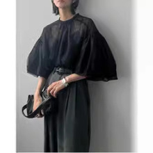 日系2024夏装网纱衬衫两件套小个子性感吊带时尚百搭可拆卸女