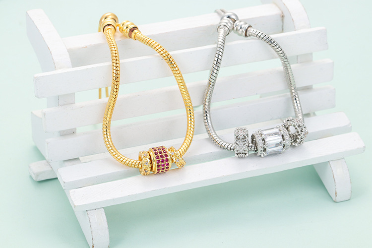 Glam Geometric Copper Plating Zircon Bracelets