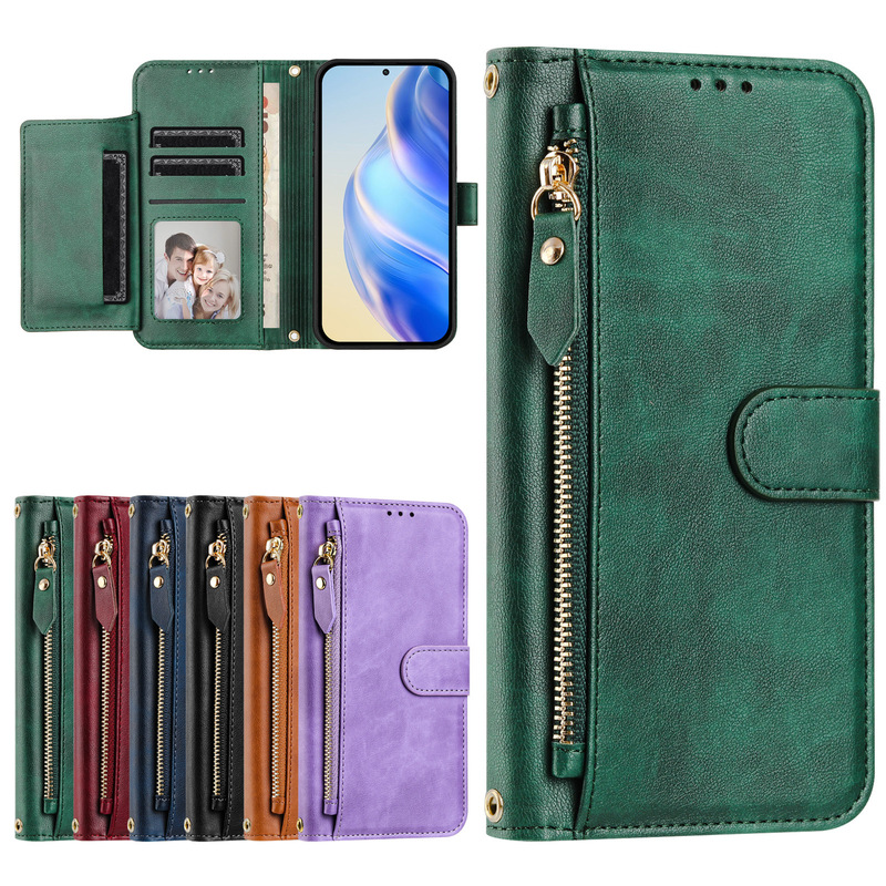 Suitable for Xiaomi 17 Pro Zipper Card Holder Protective Case Wallet Phone Case Poco M8 Pro Multi-Card Holder