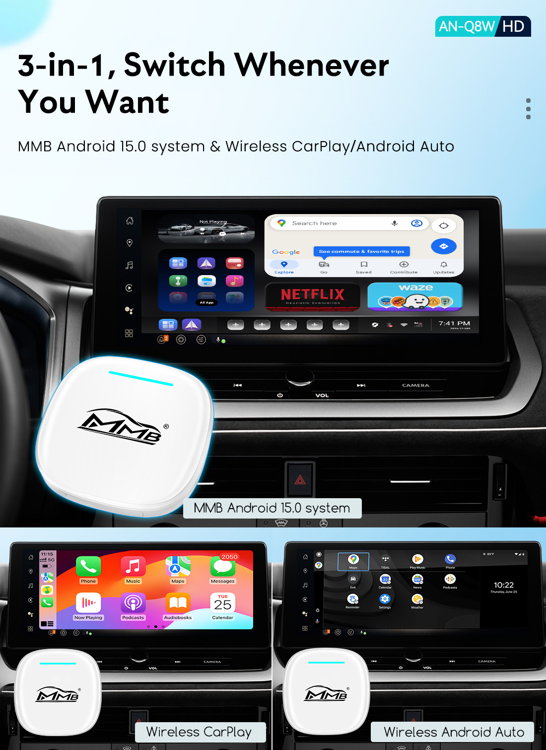 Wireless Carplay Box Converts Wired to Wireless Car Connectivity, Original Car Lossless Connection, Plug and Play, Universal for Multiple Car Models