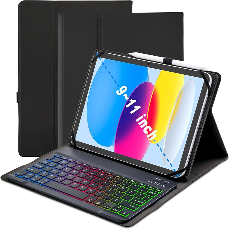 Suitable for 9-11 inch tablet computer universal wireless bluetooth keyboard leather case 10.1 tablet protective case source