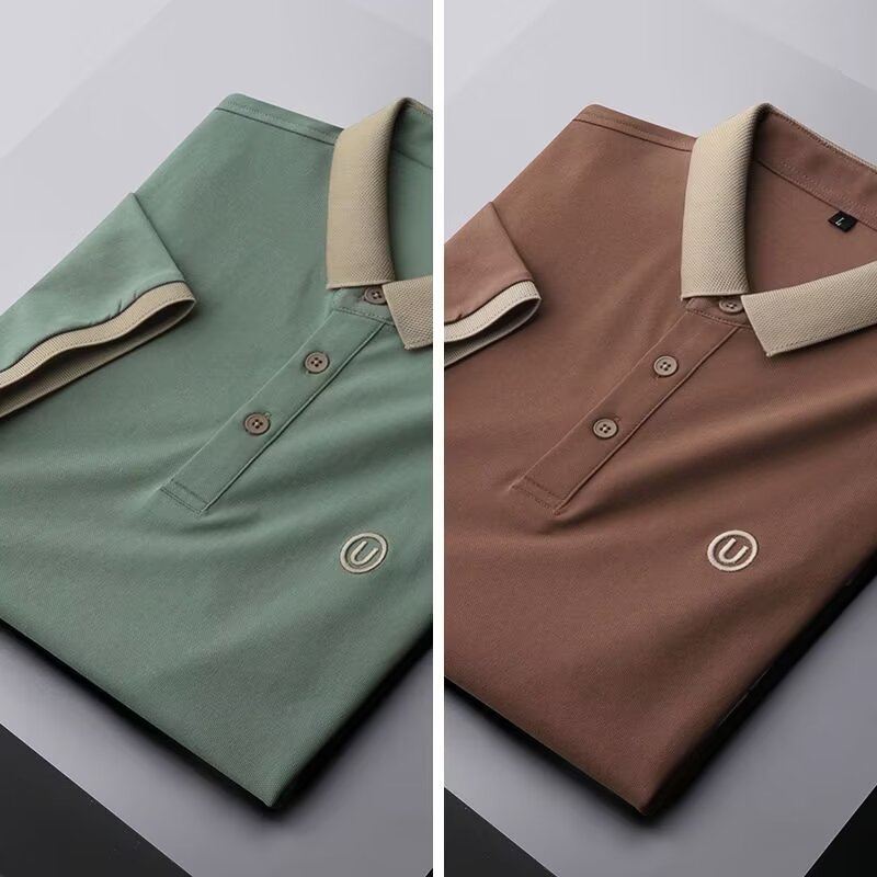 Camisa polo a rayas de manga corta para hombre de verano, estilo delgado, moda holgada, negocios urbanos y ocio