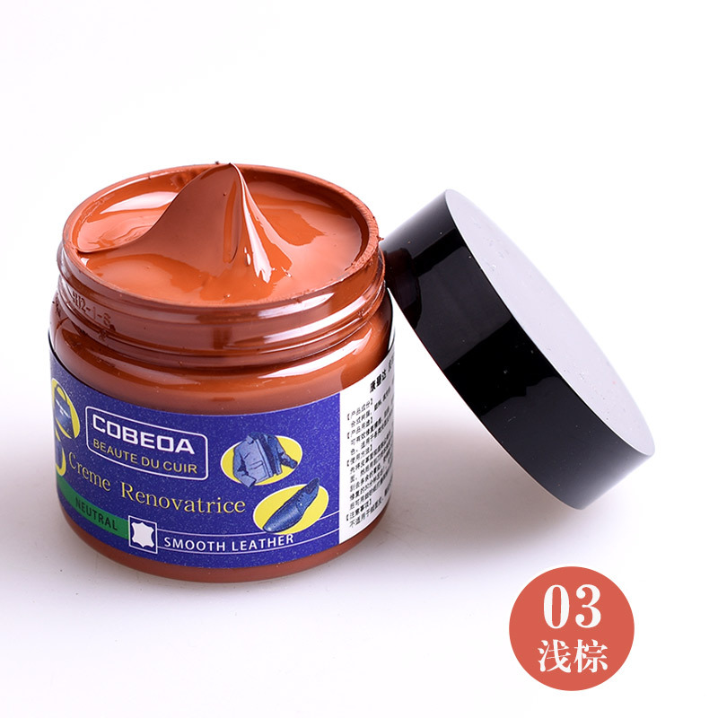 Venta directa de fábrica kangbida agente de coloración de cuero sofá bolsa de cuero para colorear zapatos de cuero de reparación de desgaste color suplemento crema