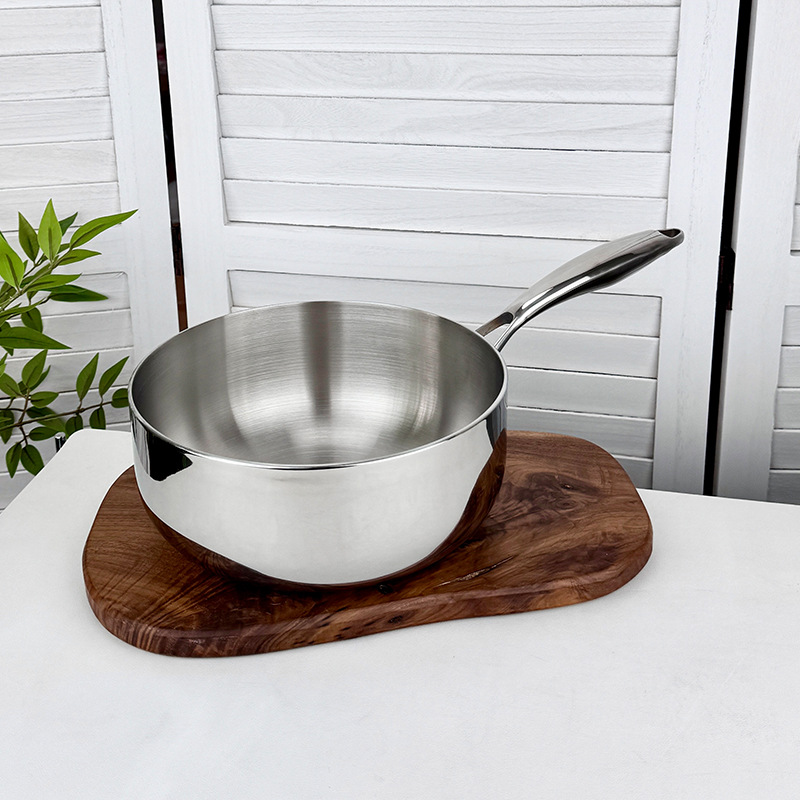 coco coco 18 / 10 acero inoxidable sin recubrimiento olla de leche para el desayuno casero hervir fideos hervir gachas de acero grueso de cinco capas