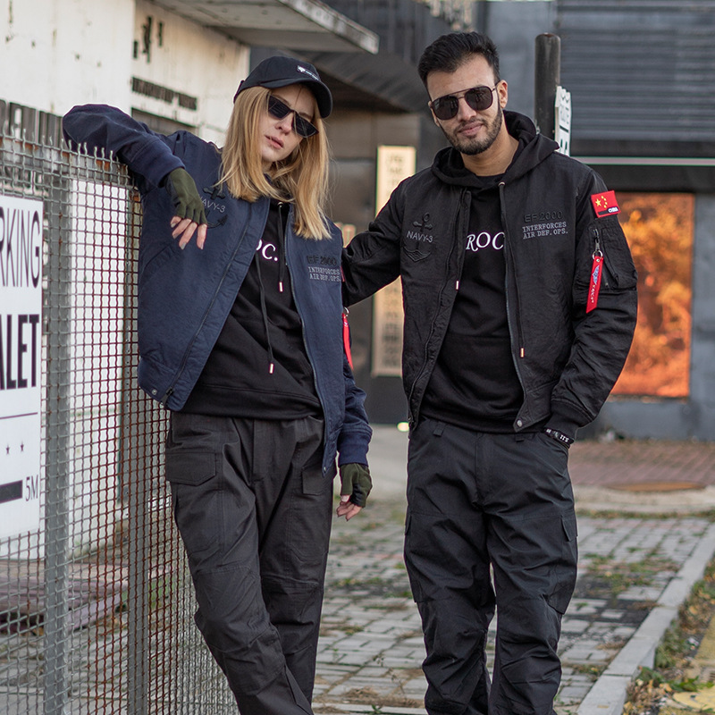 High-Quality Spring and Autumn Flight Jacket Casual Versatile Couple Style Large Size 3D Embroidered Coat Trendy Custom Factory