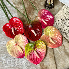 高仿手感3D红掌 火鹤掌 观音莲 仿真花卉田园摆设计假花 植物造景