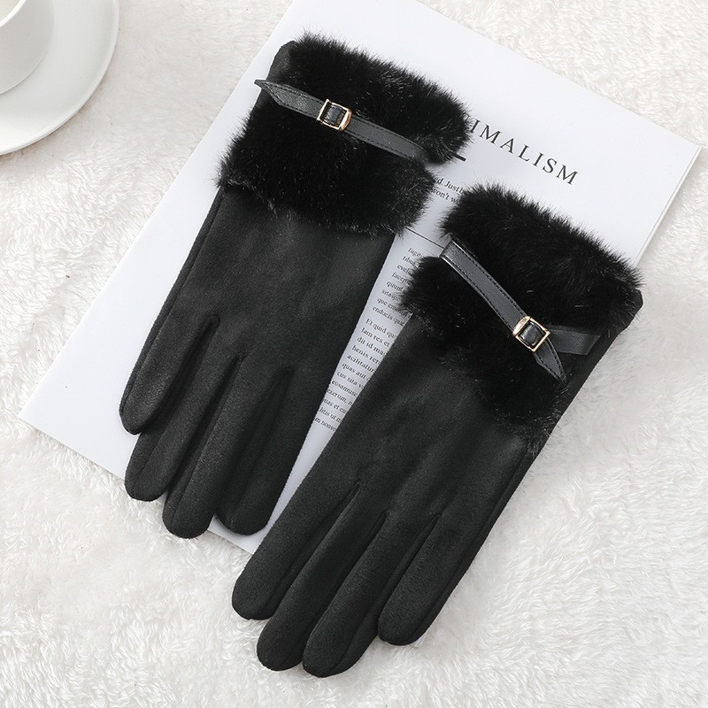 Guantes Térmicos Táctiles para Mujer de Poliéster, A prueba de Viento para Exteriores en Invierno