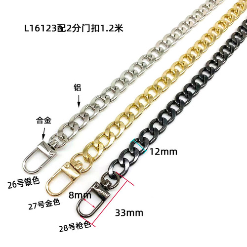 Factory direct supply of metal door buckles with chains, bag chains, hand straps, clothing, footwear, jewelry accessories