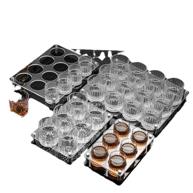 Vaso de vino doméstico ligero de lujo conjunto de whisky de lujo alto ktv estilo nacional red taza de espesamiento personalidad transparente