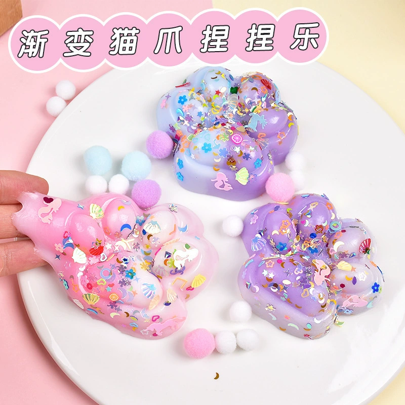 The same super soft gradient cat claw pinch Le TPR solid mud feel wet and soft creative venting and reducing stress