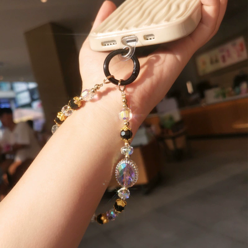 Mobile phone, strap, creative chain natural stone handmade, pendant, with gem