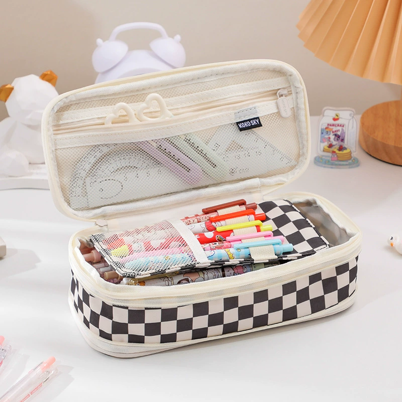 Telescopic Pencil Case, Large-Capacity Zipper Pouch, Expandable Design, Multiple Prints