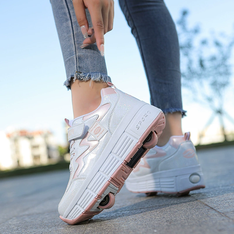 Детская обувь Heelys на двух колесах для мальчиков, одно колесо с роликами для девочек, обувь Heelys на колесах для студентов, съемная обувь на колесах для взрослых.