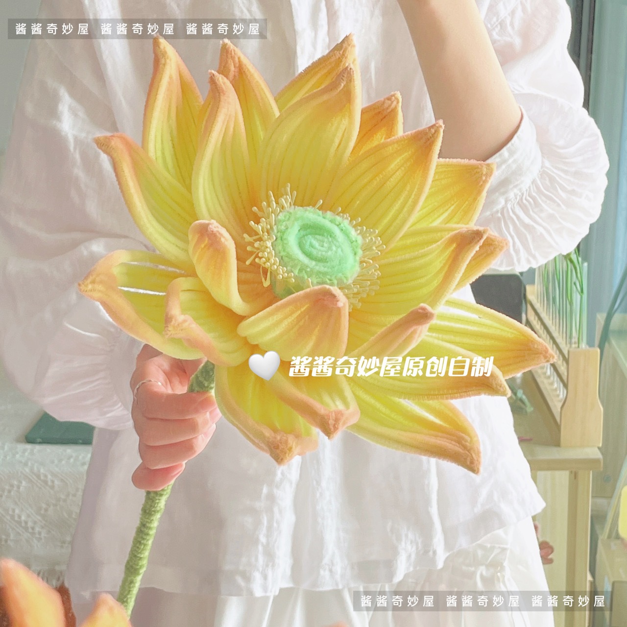 荷花巨型扭扭棒手工diy材料包荷葉國風生日禮物拍照氛圍巨型蓮花