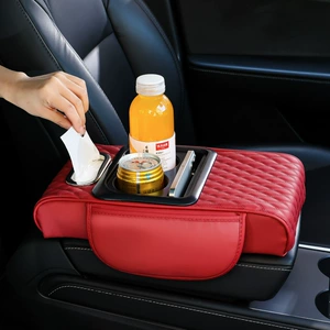 Car Armrest Box Pad Heightening Pad Car Central Armrest Tissue Box Storage Bag Water Cup Holder Integrated Pad Storage