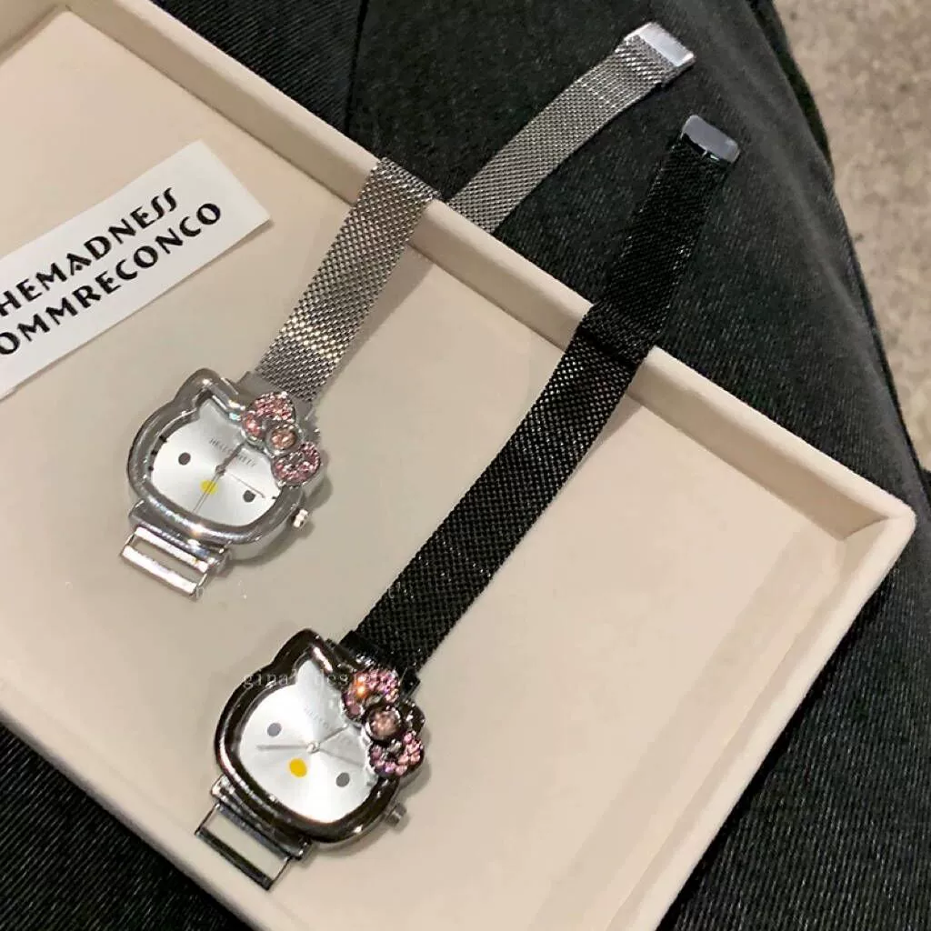Магнитные карманные женские часы с бантом