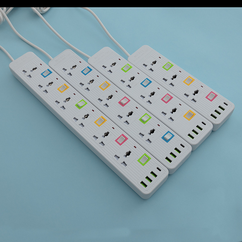 3USB + 1Type-c interruptor de cabezal de tres conectores neutro bolsa con puerta de seguridad para niños estándar británico estándar europeo estándar americano