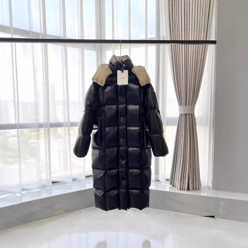 Matte Maya Long down Jacket for Men and Women, Couple Style Maya Black Gold Puffer Jacket, Goose down Fugitive Princess Coat