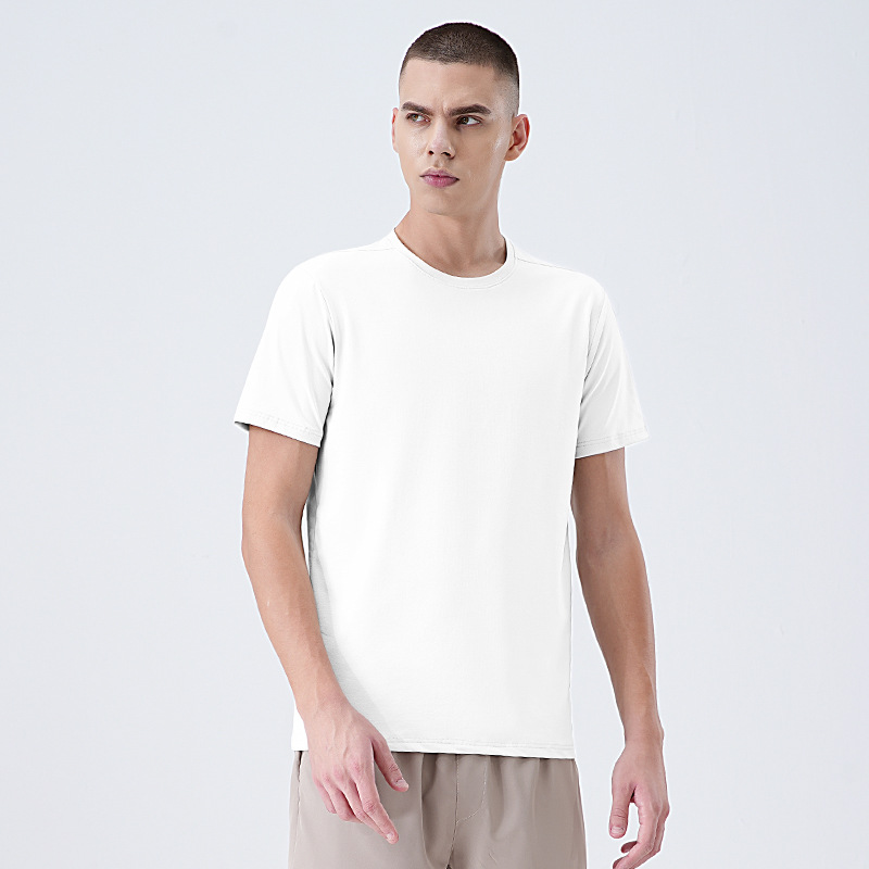 Europa y los Estados Unidos transfronterizos hombres corren frío camiseta de mangas cortas para hombres verano 2025 nuevo deporte al aire libre camiseta de cuello redondo