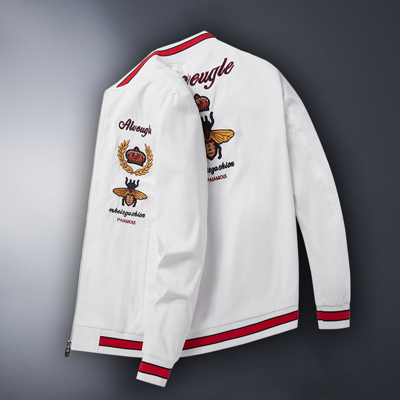 Men's Spring and Autumn New Men's Wear Jacket Casual Embroidery Coat 8875_voghion.com