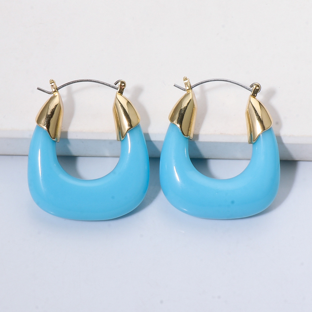 Exaggerated Transparent Resin U-shaped Earrings display picture 1