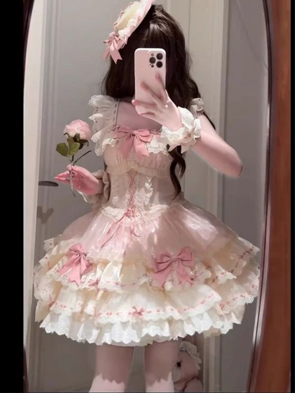 甜美可爱Lolita洛丽塔芭蕾公主蛋糕裙夏季新款时尚洋气蓬蓬公主裙|undefined