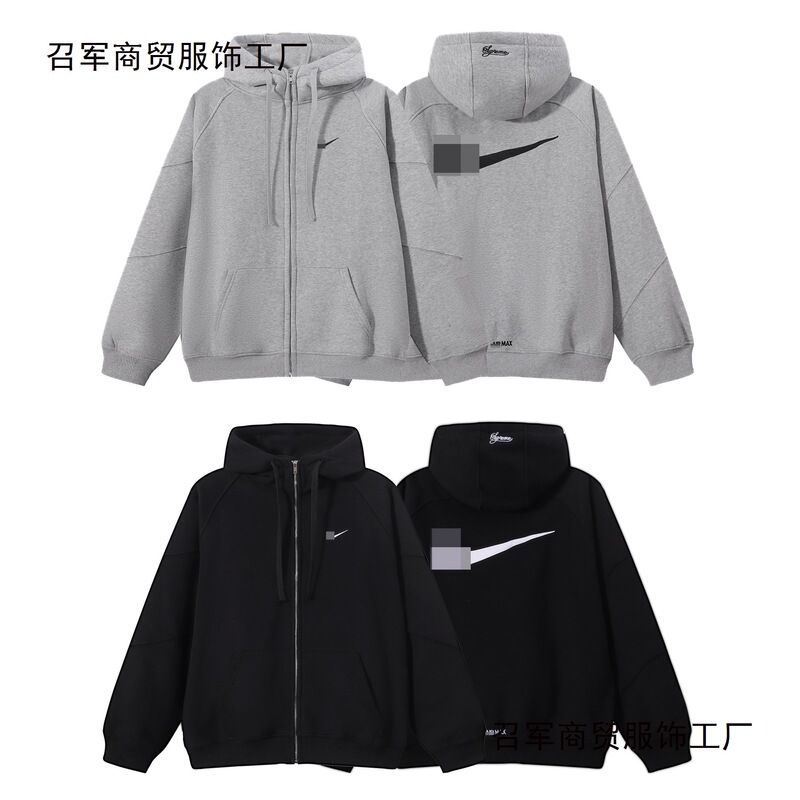 Cross-Border Hot-Selling Su Sweatshirt N-Brand Collaboration Embroidered Fleece-Lined Hooded Jacket Loose-Fit Popular Zipper Jacket Cross-Border Hot-Selling Su Sweatshirt N-Brand Collaboration Embroidered Fleece-Lined Hooded Jacket Loose-Fit Popular Zipper Jacket