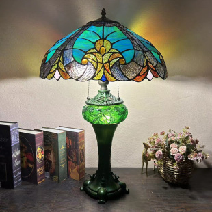 Huiyuan European Baroque Desk Lamps Living Room Tiffany Glass Table Lamp Cross-Border Tiffany Glass Lamp