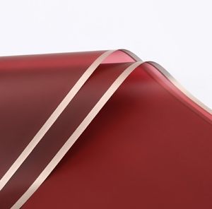 Borde dorado película de gelatina papel mate translúcido papel de embalaje de flores impermeable tienda de flores ramo floral Bolsa De Rosa material de la flor