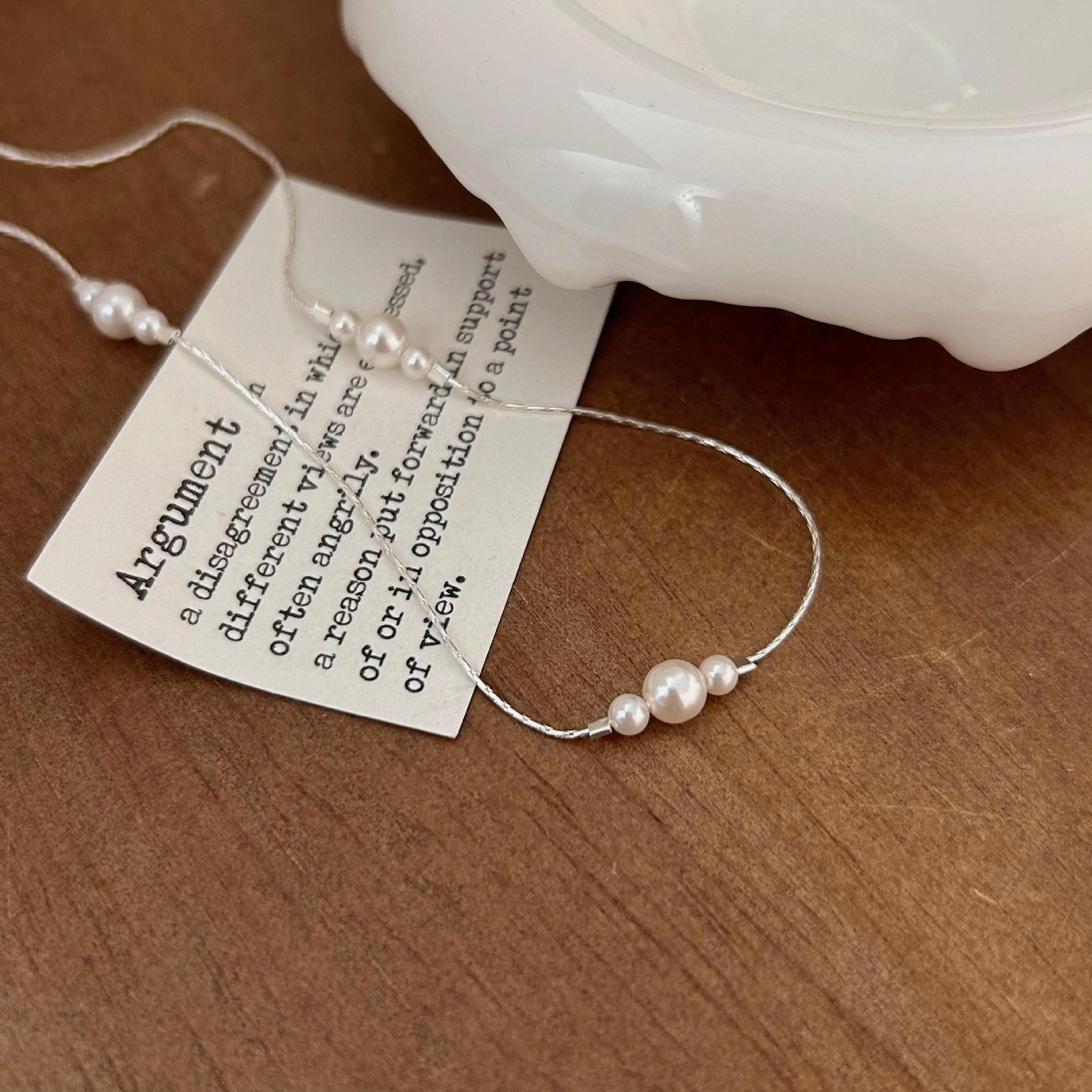925 sterling silver Chain Material 1 Piece Quantity 925 Sterling Silver Pearl Plating Geometric Necklace