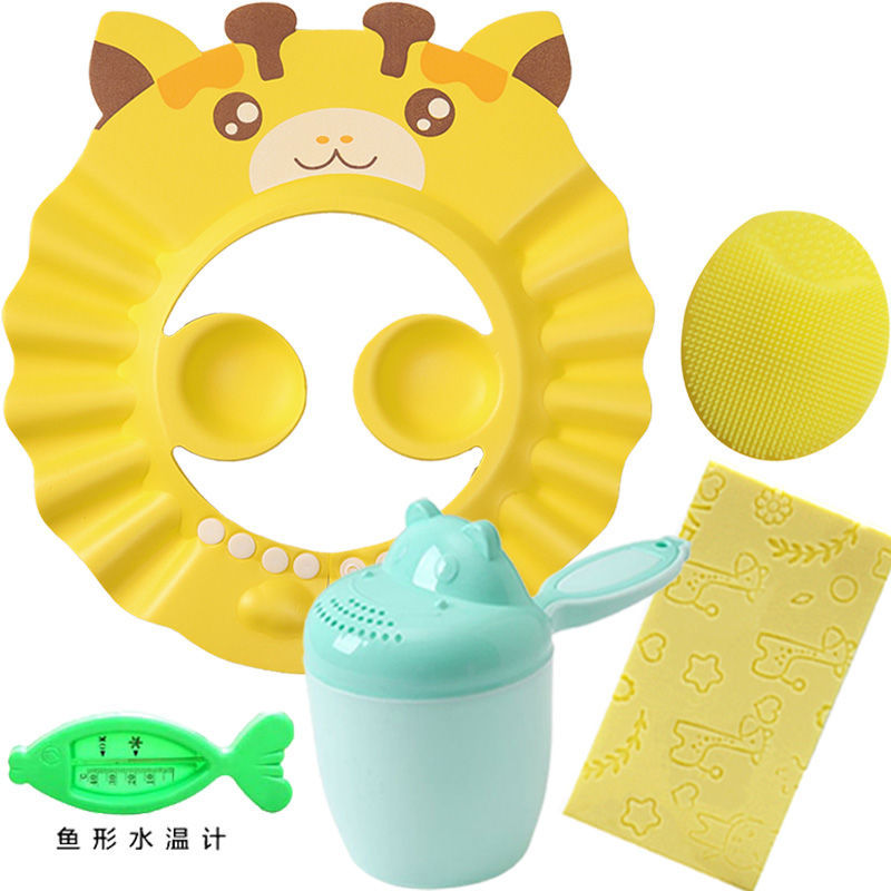 만화-바위 노란색 (귀 보호) + 4 피스 세트