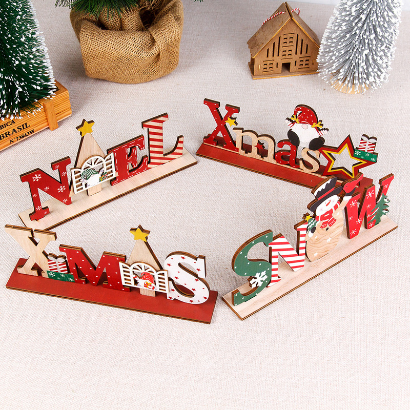 クロスボーダーの新しいクリスマスの装飾品の木製のアルファベットは祝日のデスクトップのフロントでクリスマスの木製の装飾品を飾っています。|undefined