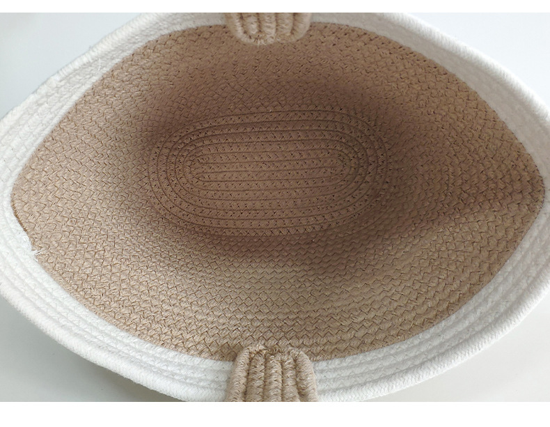 2306g Weight Weave Fashion Element Open Closure Type Top Handle Strap Type Handbag Bags Type Holiday, Shopping Occasion Cotton Material Solid Color Pattern All Seasons Season Women's Gender Vacation Style Bucket Shape Large Size Women's Large Cotton Solid Color Vacation Weave Bucket Open Handbag