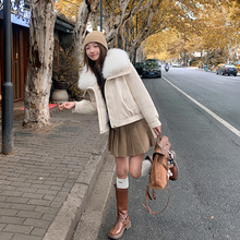 大毛领羽绒棉服女短款感名媛风气质小个子2025新款冬季棉衣外套