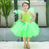 Детское сказочное платье зеленое цветочное платье Ding Dang Little Fairy Wing Юбка