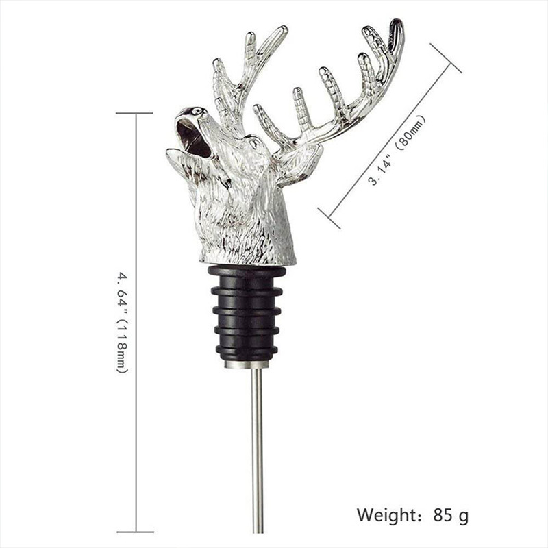 Cabeza de ciervo creativo boca de vino de acero inoxidable vino whisky tapón de vino dispensador de vino separador de vino