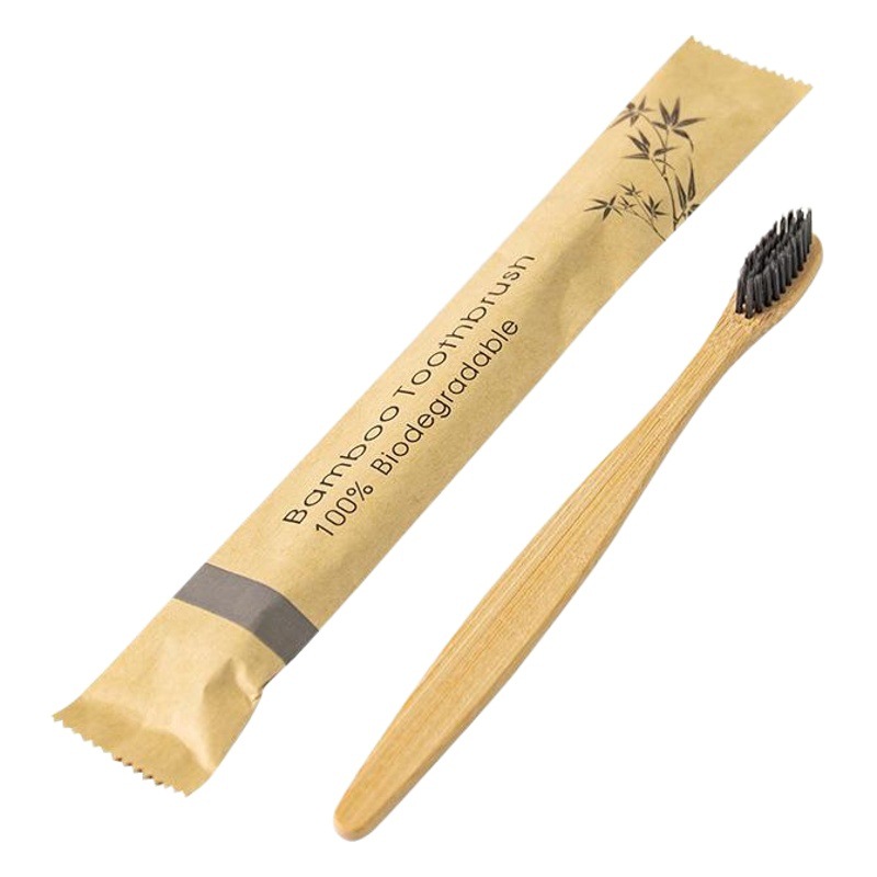 Customized Non-Disposable Nylon Soft Bristle Bamboo Toothbrushes for Hotels and Guesthouses, Bamboo Fiber Bamboo Toothbrushes in Paper Bags