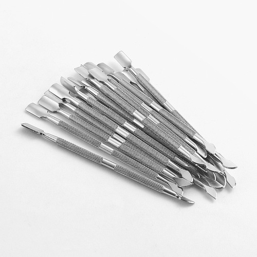Stainless steel mirror polished double-ended steel pusher, manicure cuticle pusher, manicure tool, nail polisher, nail polisher set, cuticle pusher