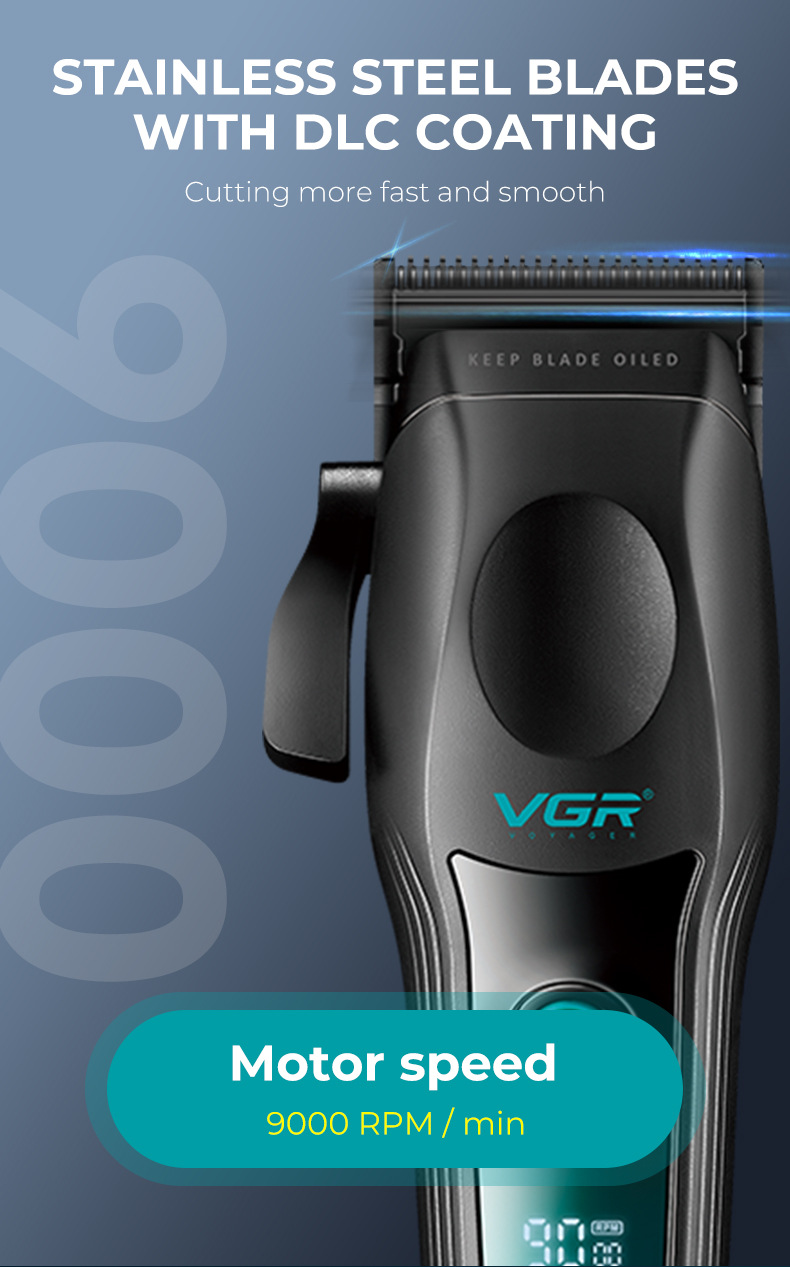 Professional Hair Trimmer With High Speed Brushless Motor Digital_voghion.com