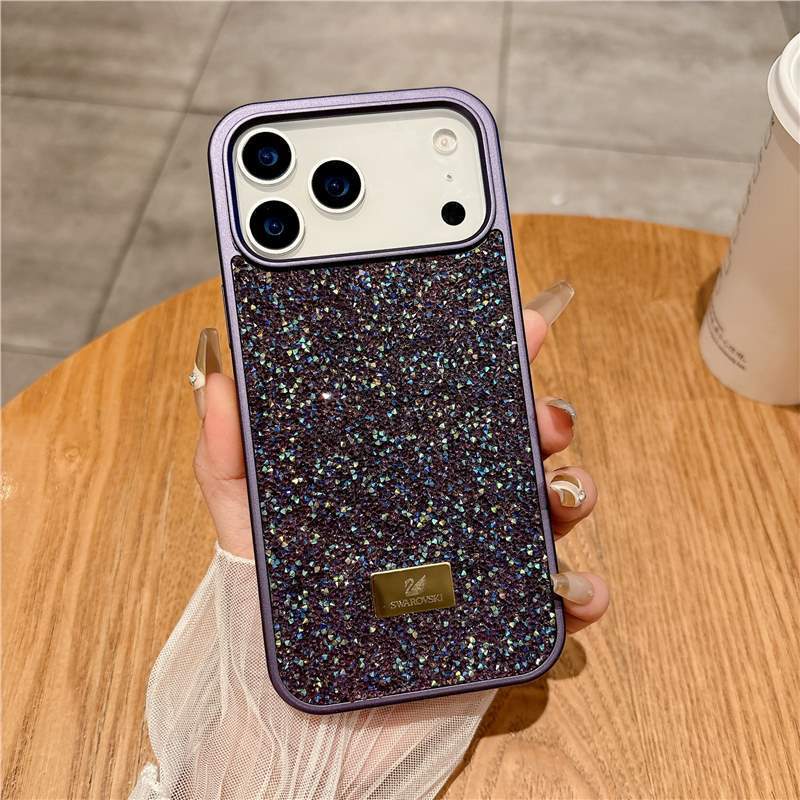 奢华闪钻适用苹果17ProMax手机壳iPhone15电镀潮牌高级水钻16全包|undefined