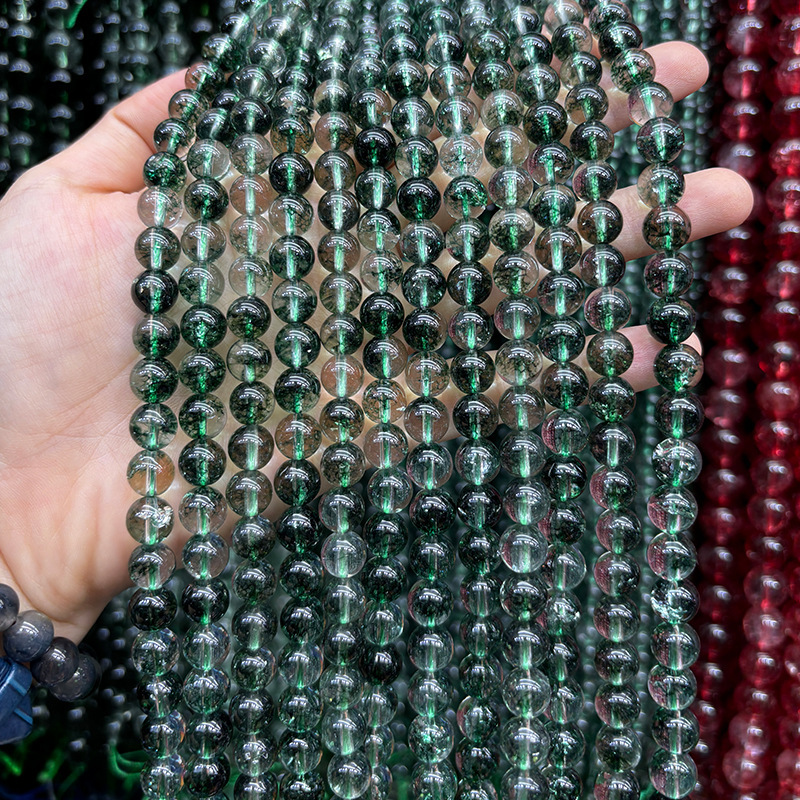 natural crystal green ghost crystal loose beads wholesale optimized crystal beaded bracelet diy handmade jewelry accessories