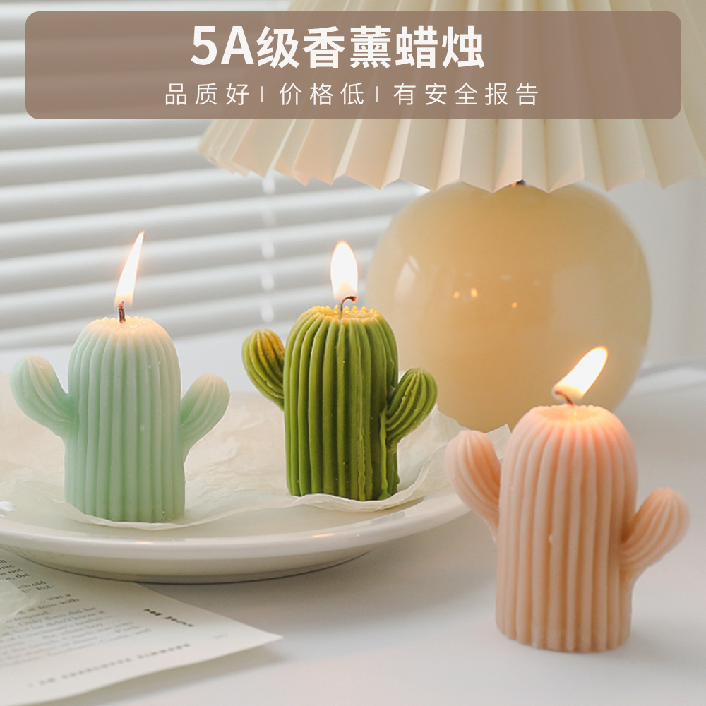 Velas de aromaterapia hechas a mano Regalos de fragancia Cera de soja al por mayor Recuerdos de aromaterapia creativa Velas en forma de cactus